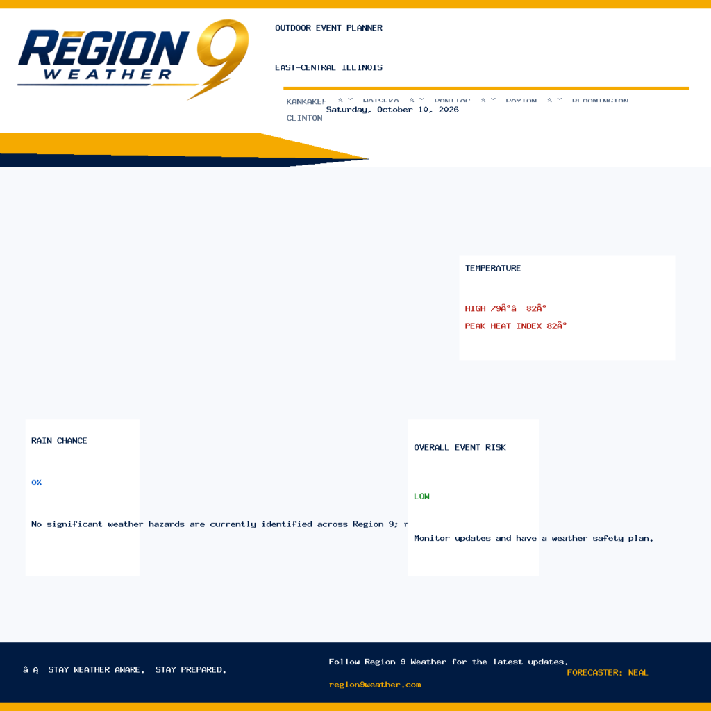 Outdoor Event Planner — Friday, August 28, 2026